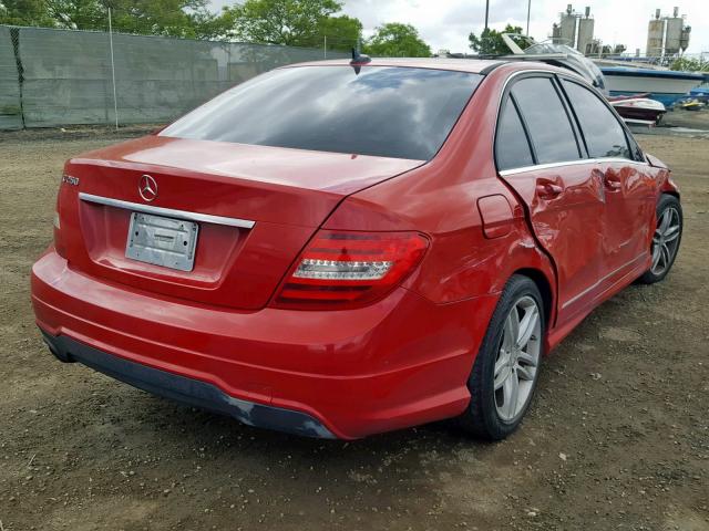 WDDGF4HB7CA628345 - 2012 MERCEDES-BENZ C 250 RED photo 4