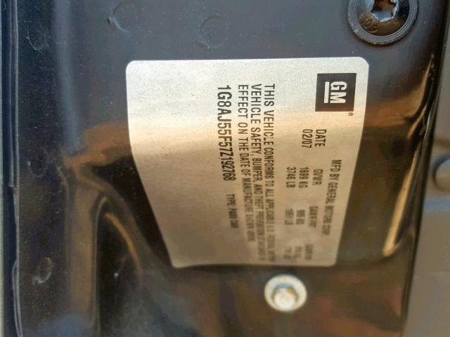 1G8AJ55F57Z192768 - 2007 SATURN ION LEVEL SILVER photo 10