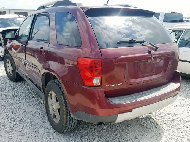 2CKDL33F086018617 - 2008 PONTIAC TORRENT BURGUNDY photo 3