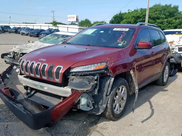 1C4PJLCB2EW123703 - 2014 JEEP CHEROKEE L RED photo 2