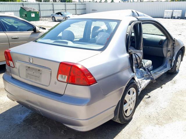 2HGES16365H624297 - 2005 HONDA CIVIC DX V GRAY photo 4