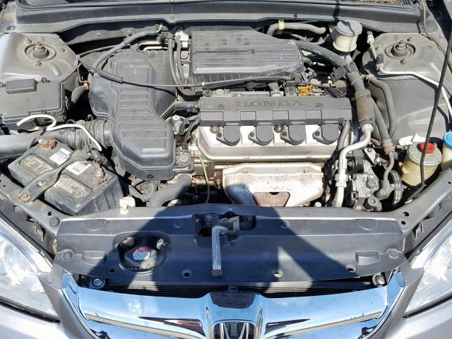 2HGES16365H624297 - 2005 HONDA CIVIC DX V GRAY photo 7