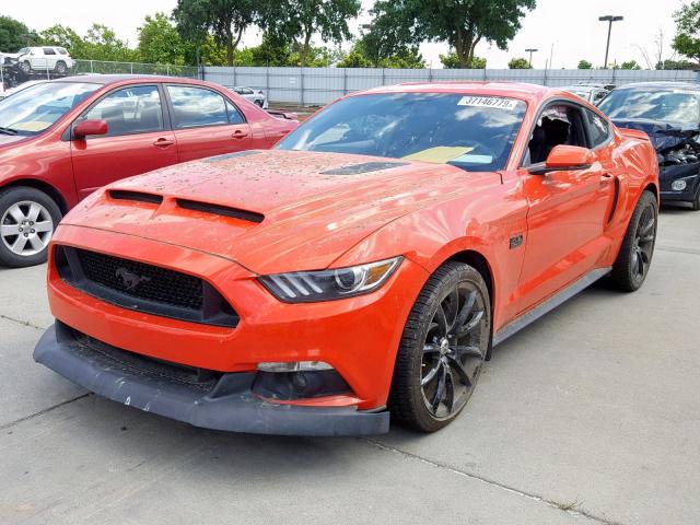 1FA6P8CF0F5404082 - 2015 FORD MUSTANG GT ORANGE photo 2