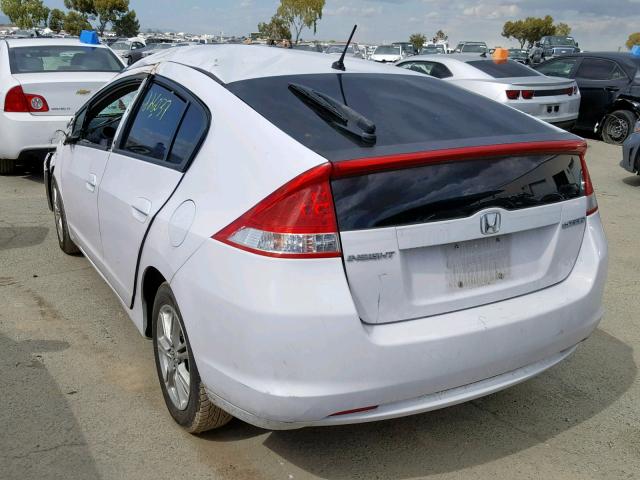 JHMZE2H75AS020609 - 2010 HONDA INSIGHT EX WHITE photo 3