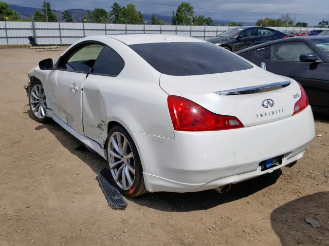 JNKCV64E58M110942 - 2008 INFINITI G37 BASE WHITE photo 3