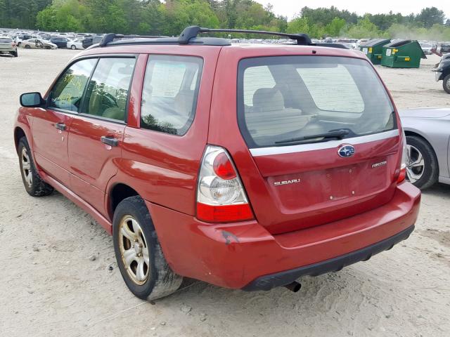 JF1SG63607H719127 - 2007 SUBARU FORESTER 2 RED photo 3