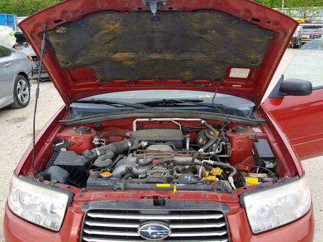 JF1SG63607H719127 - 2007 SUBARU FORESTER 2 RED photo 7