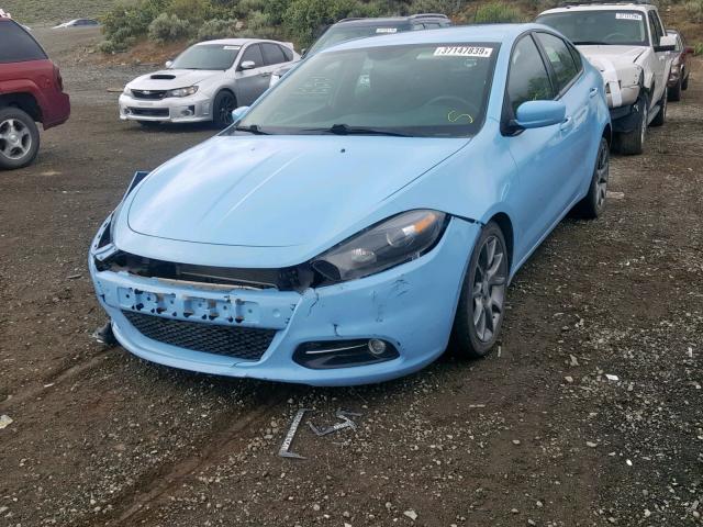 1C3CDFBA0DD300506 - 2013 DODGE DART SXT BLUE photo 2