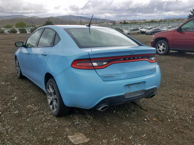 1C3CDFBA0DD300506 - 2013 DODGE DART SXT BLUE photo 3