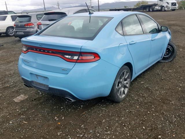 1C3CDFBA0DD300506 - 2013 DODGE DART SXT BLUE photo 4