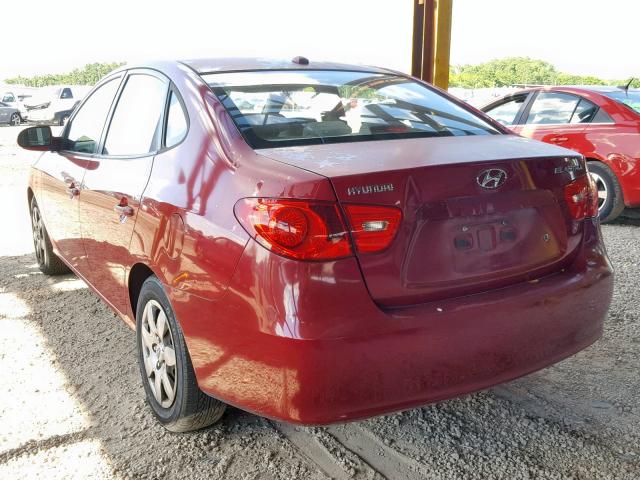 KMHDU46D67U257606 - 2007 HYUNDAI ELANTRA GL BURGUNDY photo 3