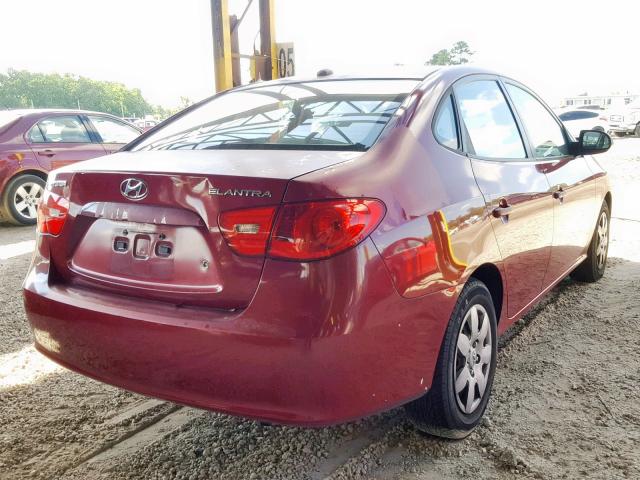 KMHDU46D67U257606 - 2007 HYUNDAI ELANTRA GL BURGUNDY photo 4