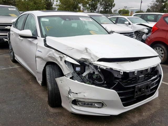 1HGCV3F43JA004387 - 2018 HONDA ACCORD HYB WHITE photo 1