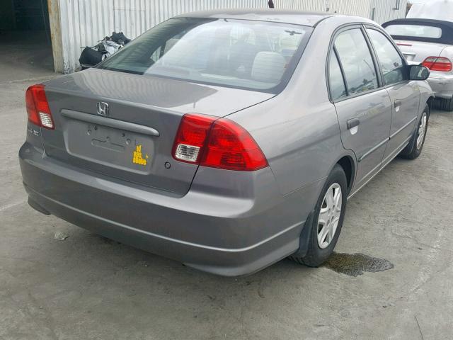 2HGES163X5H603582 - 2005 HONDA CIVIC DX V GRAY photo 4