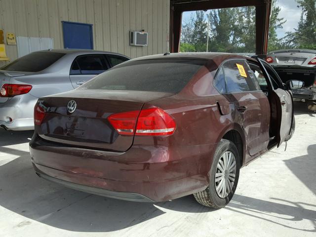 1VWAP7A32DC043824 - 2013 VOLKSWAGEN PASSAT S BURGUNDY photo 4