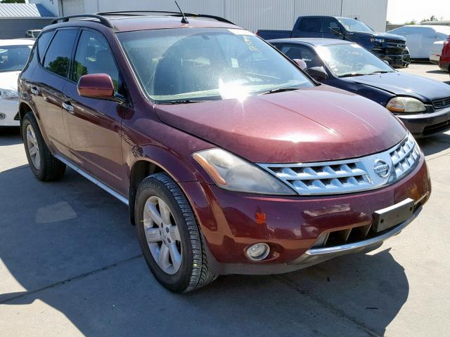 JN8AZ08W97W662304 - 2007 NISSAN MURANO SL MAROON photo 1