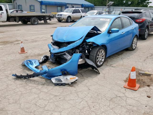 1C3CDFFA5GD821316 - 2016 DODGE DART SXT S BLUE photo 2