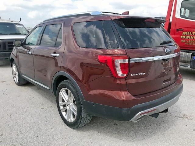 1FM5K8F87GGA38656 - 2016 FORD EXPLORER L BROWN photo 3