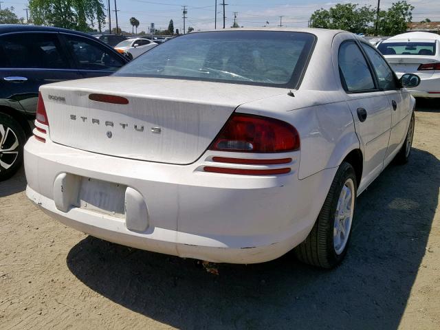 1B3EL36J14N361861 - 2004 DODGE STRATUS SE WHITE photo 4