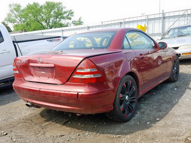 WDBKK65F31F196872 - 2001 MERCEDES-BENZ SLK 320 BURGUNDY photo 4