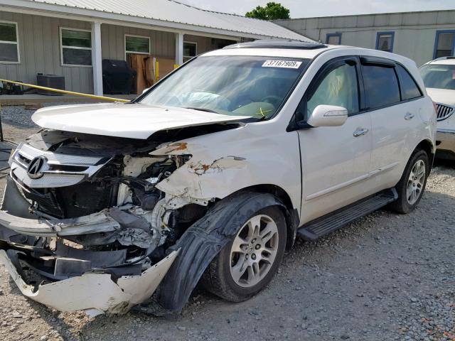 2HNYD28238H509056 - 2008 ACURA MDX WHITE photo 2