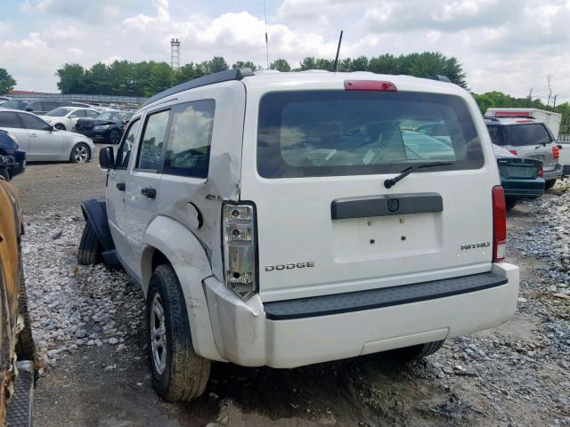 1D8GU28K99W554797 - 2009 DODGE NITRO SE WHITE photo 3