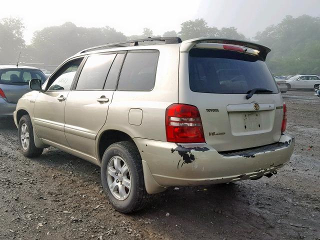 JTEHF21A910017395 - 2001 TOYOTA HIGHLANDER GOLD photo 3