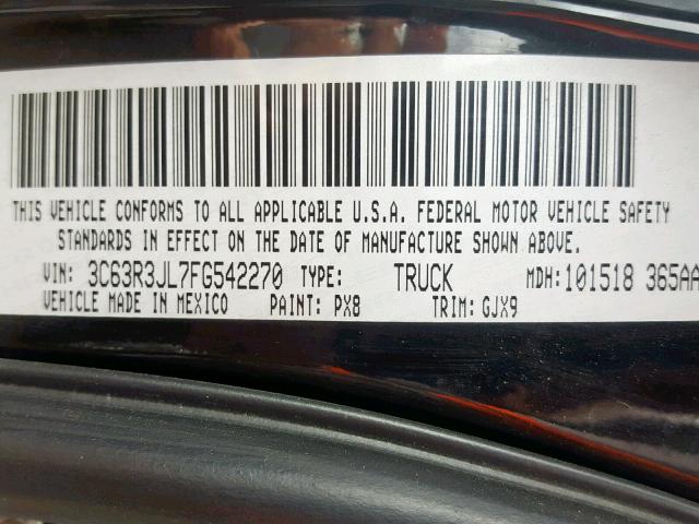 3C63R3JL7FG542270 - 2015 RAM 3500 LARAM BLACK photo 10