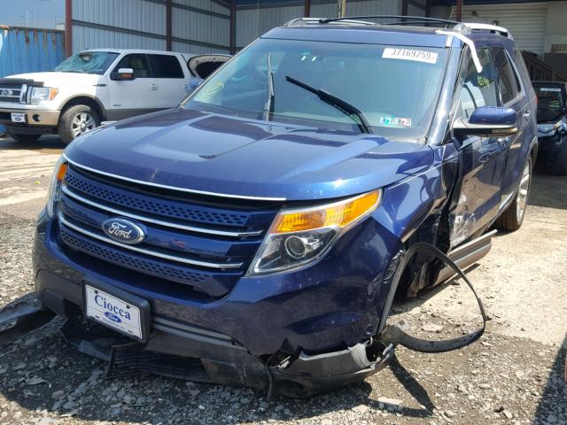 1FMHK8F88BGA40504 - 2011 FORD EXPLORER L BLUE photo 2