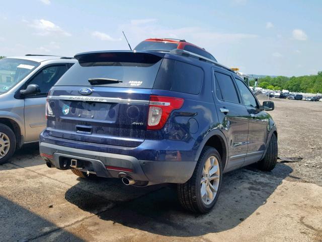 1FMHK8F88BGA40504 - 2011 FORD EXPLORER L BLUE photo 4