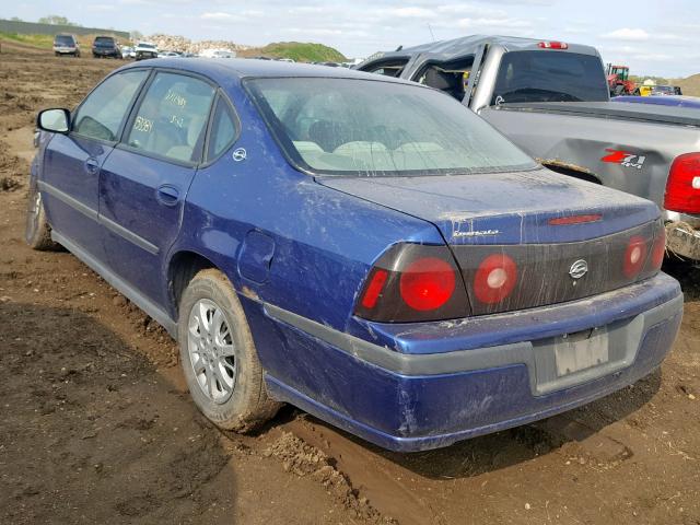 2G1WF52E859351551 - 2005 CHEVROLET IMPALA BLUE photo 3