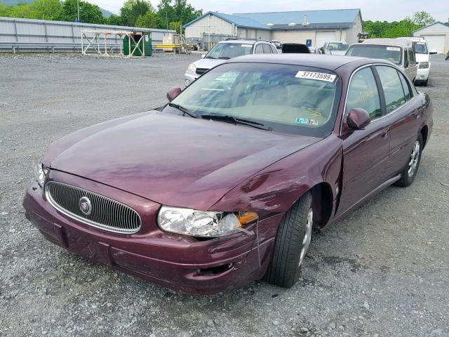 1G4HP52K544121837 - 2004 BUICK LESABRE CU BURGUNDY photo 2