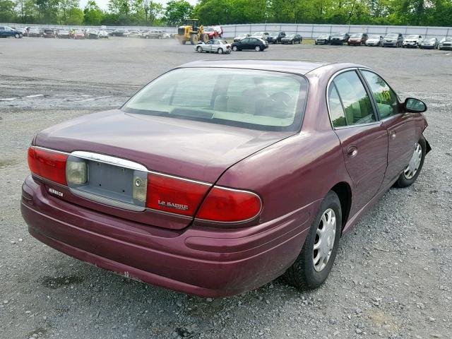 1G4HP52K544121837 - 2004 BUICK LESABRE CU BURGUNDY photo 4