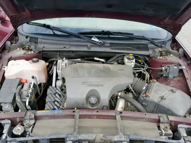 1G4HP52K544121837 - 2004 BUICK LESABRE CU BURGUNDY photo 7