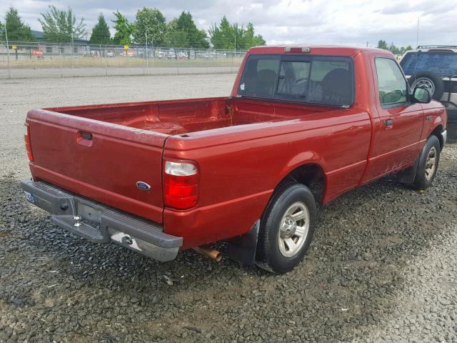 1FTYR10U72PA63995 - 2002 FORD RANGER RED photo 4