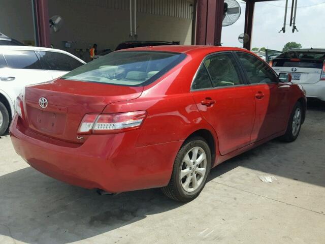 4T4BF3EK5BR102829 - 2011 TOYOTA CAMRY BASE RED photo 4