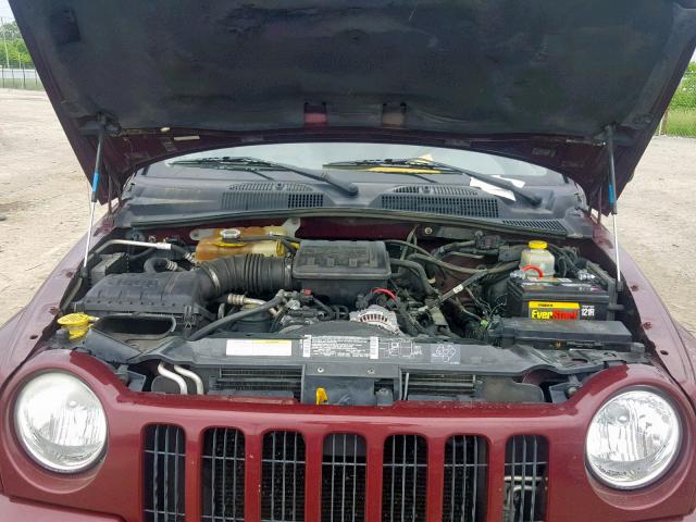 1J8GL58K92W193119 - 2002 JEEP LIBERTY LI BURGUNDY photo 7