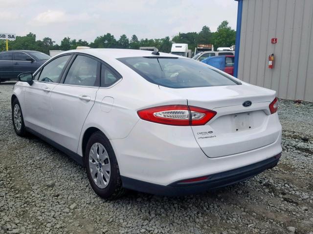 3FA6P0G7XDR367962 - 2013 FORD FUSION S WHITE photo 3