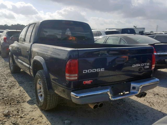 1D7HL48N33S140639 - 2003 DODGE DAKOTA QUA BLUE photo 3