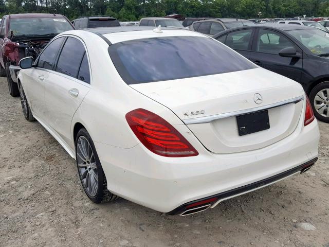 WDDUG8CB0FA196796 - 2015 MERCEDES-BENZ S 550 WHITE photo 3