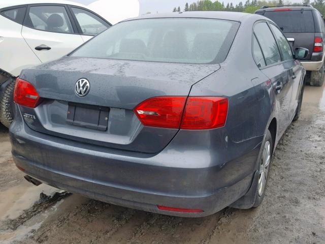 3VW2K7AJ8DM350088 - 2013 VOLKSWAGEN JETTA BASE GRAY photo 4