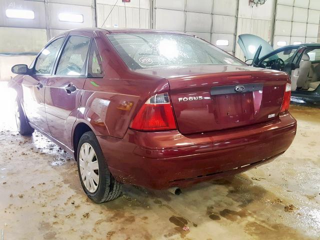 1FAFP34N27W155224 - 2007 FORD FOCUS ZX4 MAROON photo 3