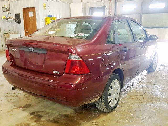 1FAFP34N27W155224 - 2007 FORD FOCUS ZX4 MAROON photo 4