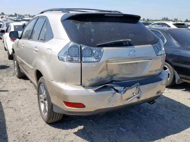 JTJGW31U272003168 - 2007 LEXUS RX 400H BEIGE photo 3