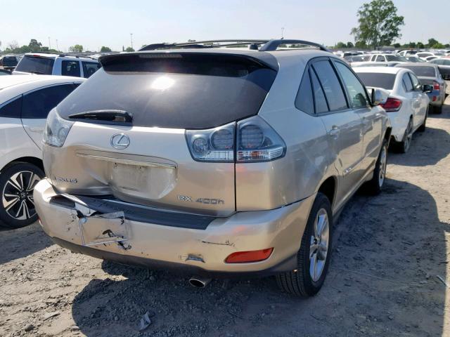 JTJGW31U272003168 - 2007 LEXUS RX 400H BEIGE photo 4