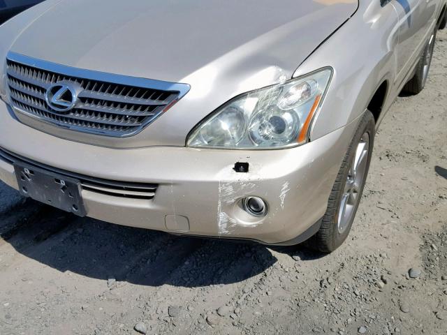 JTJGW31U272003168 - 2007 LEXUS RX 400H BEIGE photo 9