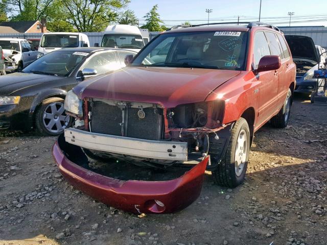 JTEEP21A960147569 - 2006 TOYOTA HIGHLANDER RED photo 2