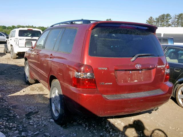 JTEEP21A960147569 - 2006 TOYOTA HIGHLANDER RED photo 3