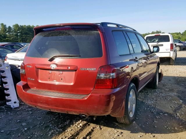 JTEEP21A960147569 - 2006 TOYOTA HIGHLANDER RED photo 4