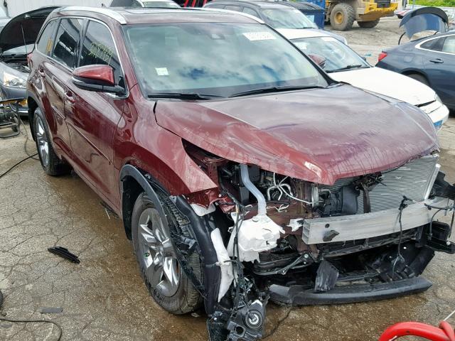 5TDDZRFH5KS920800 - 2019 TOYOTA HIGHLANDER MAROON photo 1